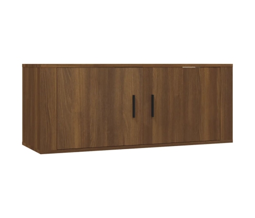 Set de muebles para TV 2 pzas madera contrachapada roble marrón