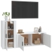 Set de muebles de TV 2 piezas madera contrachapada blanco