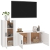 Set de muebles de TV 2 pzas madera contrachapada blanco brillo