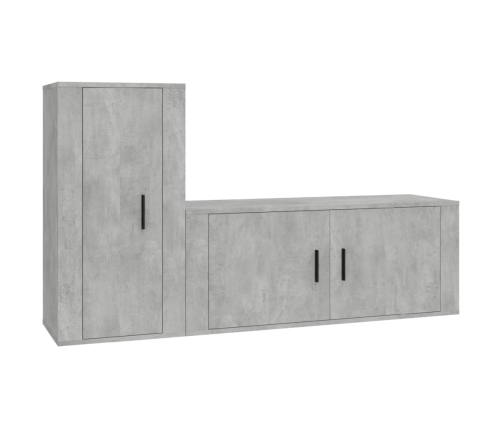 Set de muebles de TV 2 pzas madera contrachapada gris hormigón