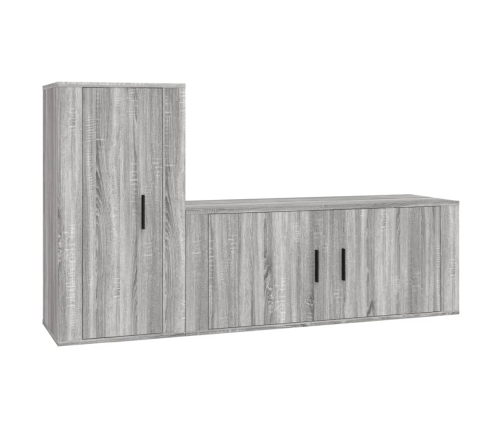 Set de muebles para TV 2 pzas madera contrachapada gris Sonoma