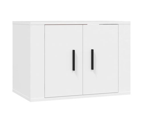 Set de muebles de TV 3 piezas madera contrachapada blanco