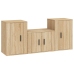 Set de muebles para TV 3 pzas madera contrachapada roble sonoma