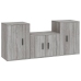 Set de muebles para TV 3 pzas madera contrachapada gris Sonoma