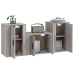 Set de muebles para TV 3 pzas madera contrachapada gris Sonoma