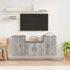 Set de muebles para TV 3 pzas madera contrachapada gris Sonoma