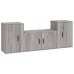 Set de muebles para TV 3 pzas madera contrachapada gris Sonoma