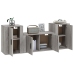 Set de muebles para TV 3 pzas madera contrachapada gris Sonoma