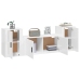 Set de muebles de TV 3 pzas madera contrachapada blanco brillo