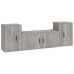 Set de muebles para TV 3 pzas madera contrachapada gris Sonoma