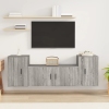 Set de muebles para TV 3 pzas madera contrachapada gris Sonoma