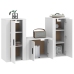 Set de muebles de TV 3 piezas madera contrachapada blanco