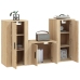 Set de muebles para TV 3 pzas madera contrachapada roble sonoma