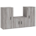 Set de muebles para TV 3 pzas madera contrachapada gris Sonoma