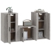 Set de muebles para TV 3 pzas madera contrachapada gris Sonoma