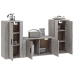 Set de muebles para TV 3 pzas madera contrachapada gris Sonoma