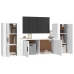 Set de muebles de TV 3 piezas madera contrachapada blanco