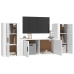 Set de muebles de TV 3 pzas madera contrachapada blanco brillo