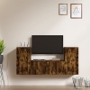 Set de muebles de TV 3 pzas madera contrachapada roble ahumado