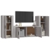 Set de muebles para TV 3 pzas madera contrachapada gris Sonoma