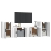 Set de muebles para TV 4 piezas madera contrachapada blanco