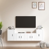 Set de muebles para TV 4 piezas madera contrachapada blanco