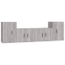 Set de muebles para TV 4 pzas madera contrachapada gris Sonoma