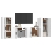 Set de muebles para TV 4 piezas madera contrachapada blanco