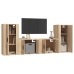 Set de muebles para TV 4 pzas madera contrachapada roble Sonoma