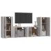 Set de muebles para TV 4 pzas madera contrachapada gris Sonoma