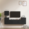 Set de muebles para TV 5 piezas madera contrachapada negro