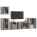 Set de muebles para TV 5 pzas madera contrachapada gris Sonoma