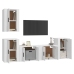 Set de muebles para TV 5 piezas madera contrachapada blanco