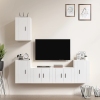 Set de muebles de TV 5 pzas madera contrachapada blanco brillo