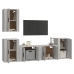 Set de muebles para TV 5 pzas madera contrachapada gris Sonoma