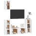 Set de muebles de TV 5 pzas madera contrachapada blanco brillo