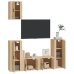 Set de muebles para TV 5 pzas madera contrachapada roble Sonoma