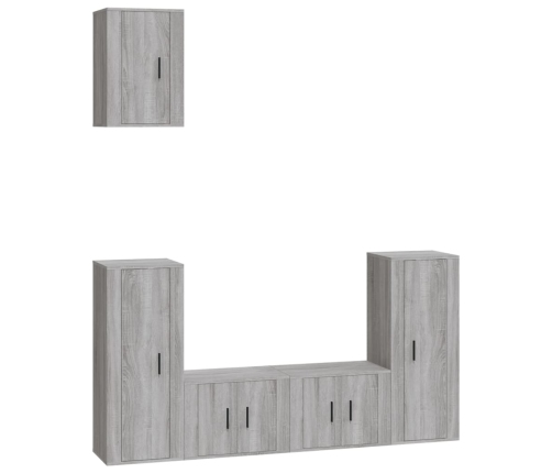 vidaXL Set de muebles para TV 5 pzas madera contrachapada gris Sonoma