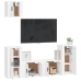 Set de muebles para TV 5 piezas madera contrachapada blanco