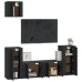 Set de muebles para TV 5 piezas madera contrachapada negro