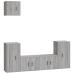 Set de muebles para TV 5 pzas madera contrachapada gris Sonoma