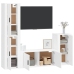 Set de muebles para TV 4 piezas madera contrachapada blanco