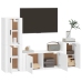 Set de muebles para TV 4 piezas madera contrachapada blanco