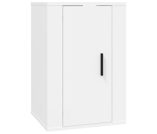 Set de muebles para TV 4 piezas madera contrachapada blanco