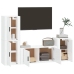 Set de muebles de TV 4 pzas madera contrachapada blanco brillo