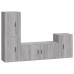 Set de muebles para TV 4 pzas madera contrachapada gris Sonoma