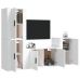 Set de muebles para TV 4 piezas madera contrachapada blanco