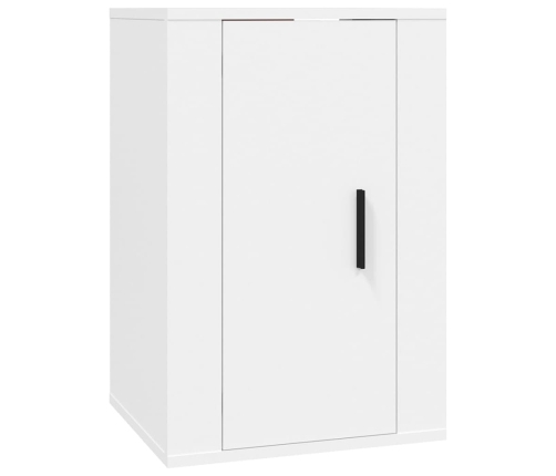 Set de muebles para TV 4 piezas madera contrachapada blanco