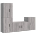 Set de muebles para TV 4 pzas madera contrachapada gris Sonoma