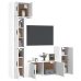 Set de muebles para TV 5 piezas madera contrachapada blanco